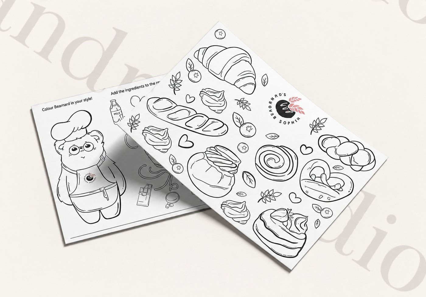 Bearnard colouring sheets for Sophia Sourdough