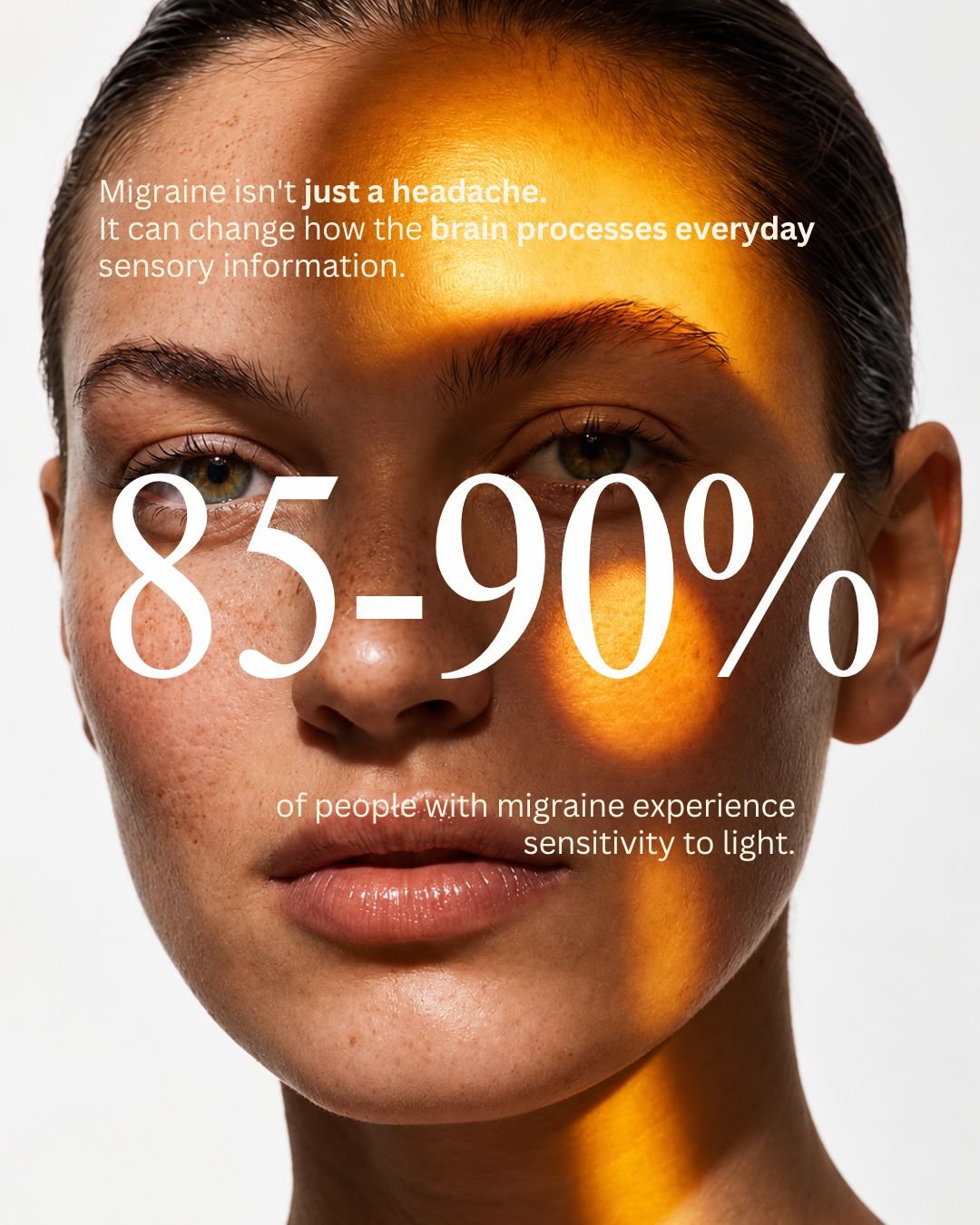 Instagram post on migraine and light sensitivity